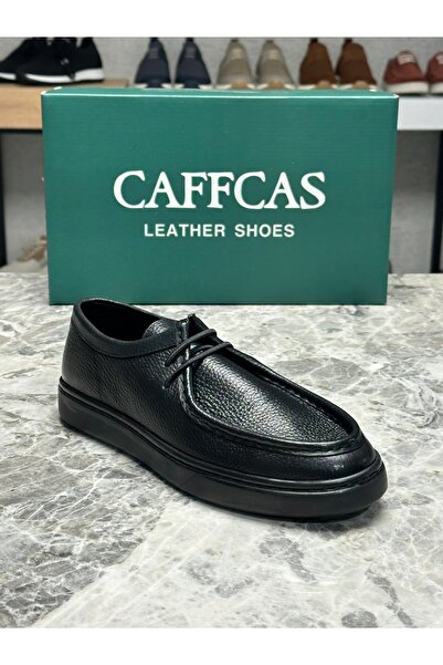 Caffcas Γνήσιο δέρμα Μαύρο Floter Χειροποίητα Casual Ανδρικά Παπούτσια 1903-Π...