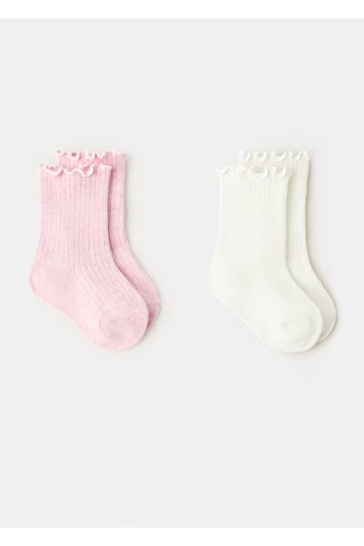MANGO Baby 2'li lastikli örgü çorap