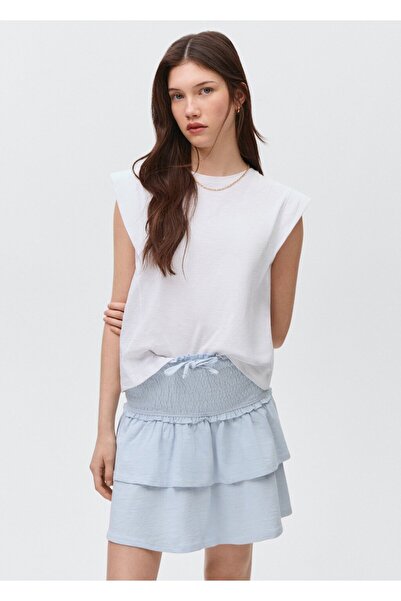 Mango Teen Fırfırlı ve büzgülü etek