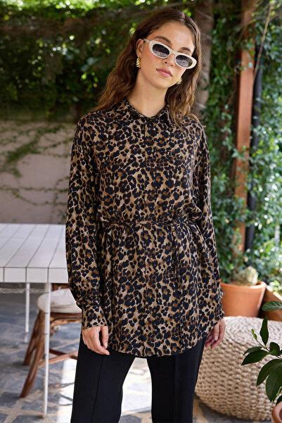 BE BLUE Cămașă vintage cu imprimeu leopard