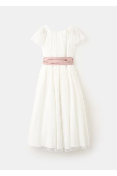 MANGO Kids Fiyonklu uzun elbise