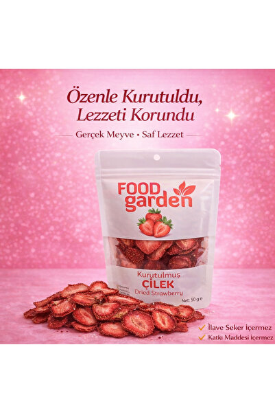 FOOD garden Freeze & Dried Products Kuru Meyve Çilek -Katkısız Şeker İlavesiz...
