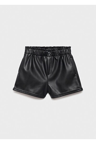 MANGO Kids Deri görünümlü şort