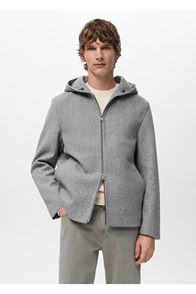 MANGO Man Kapüşonlu kumaş ceket