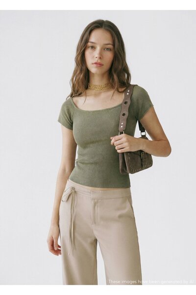 Mango Teen Dar kesim crop bluz