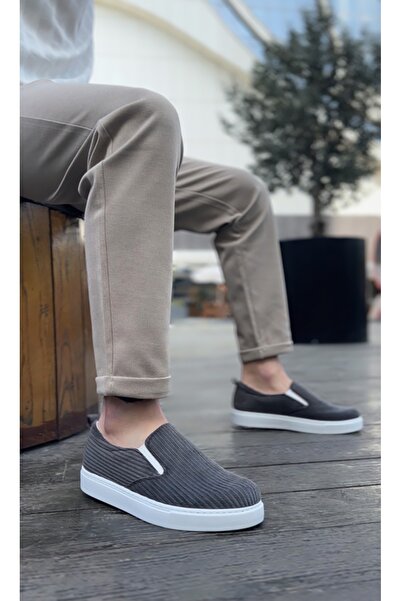 BOA BA0339 - Gray White Sole Velvet Men's Casual Shoes