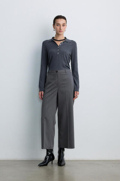 BE BLUE GRİ KISA STRAIGHT FIT PANTOLON