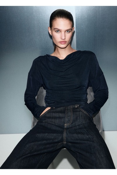 MANGO Woman Drape yaka bluz