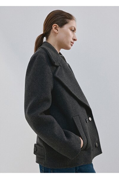 MANGO Woman Kruvaze yün palto