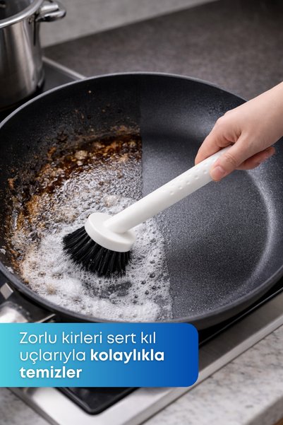 grimorlife Çok Amaçlı Saplı Mutfak Banyo Temizlik Fırçası - Bulaşık Temizlik Fırçası