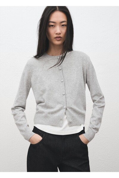 MANGO Woman Triko düğmeli hırka