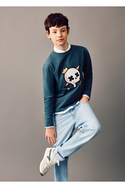 MANGO Kids Paçaları kıvrık jean