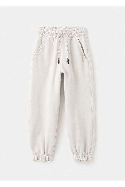 MANGO Kids İpli pamuklu jogger pantolon