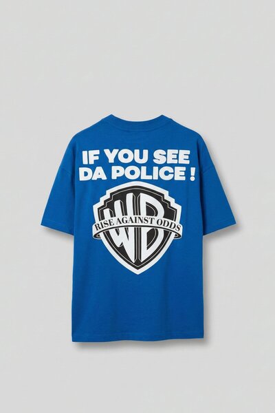 ablukaonline Чоловіча футболка Oversize з принтом «Police!» з двома нитками, ...