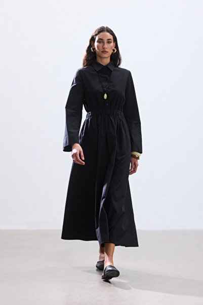 BE BLUE ΦΟΡΕΜΑ ΠΟΠΛΙΝ ΠΟΥΚΑΜΙΣΟ ΜΕ ΜΑΥΡΗ ΛΕΠΤΟΜΕΡΗΣ ΤΣΕΠΗ