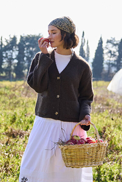 BE BLUE Brown Pocket Detailed Cardigan