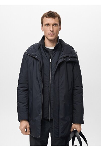 MANGO Man Çıkarılabilir su itici kapitone parka