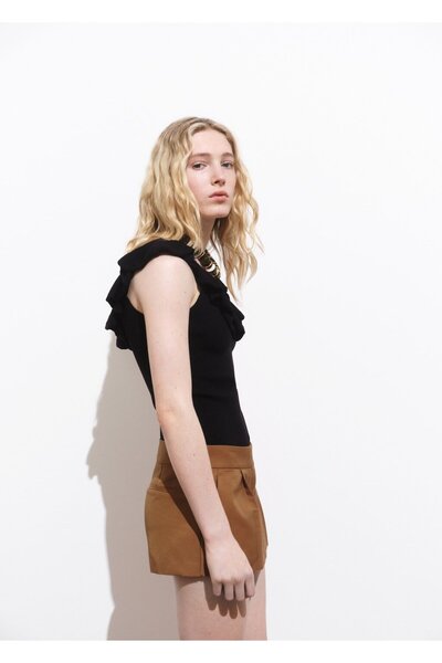 MANGO Woman Fırfırlı triko bluz