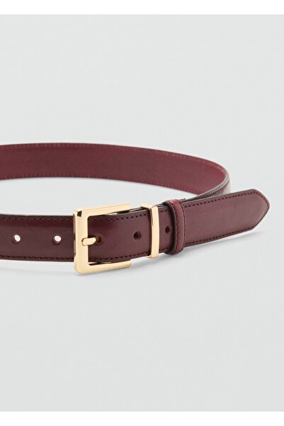 MANGO Woman Kare tokalı deri kemer