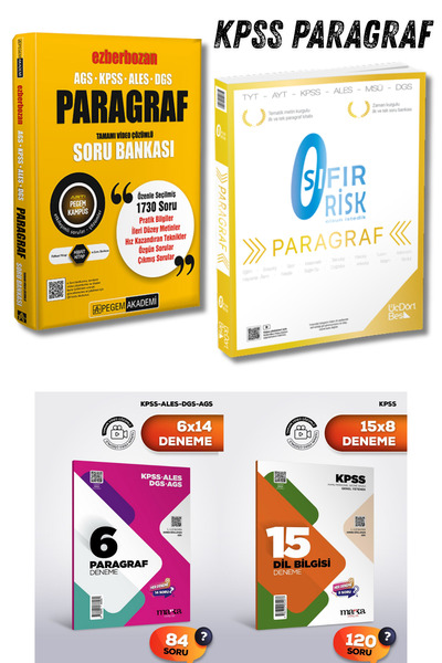 Pegem Akademi Yayıncılık 2026 KPSS 345 Paragraf Sıfır Risk ve Pegem Ezberboza...