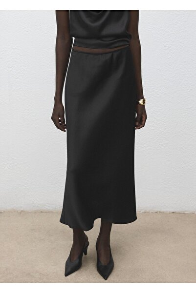 MANGO Woman Uzun saten etek