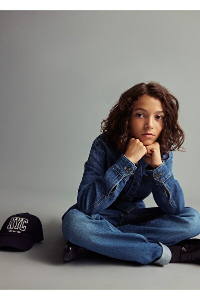 MANGO Kids Pamuklu denim ceket