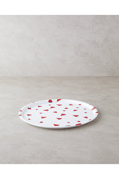 English Home Watermellies Plastik Tepsi Beyaz - Kırmızı