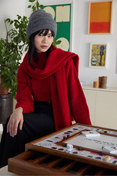 BE BLUE Червоний м'який светр