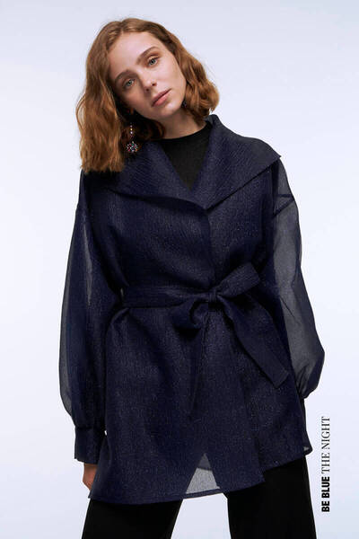 BE BLUE JACHETA ORGANZA ALBASTRU ÎNCHIS