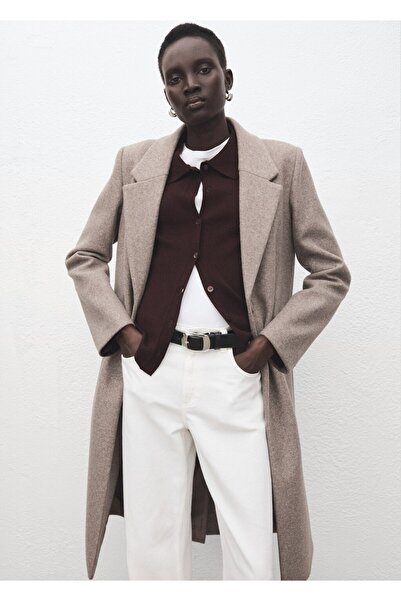 MANGO Woman Çıkarılabilir yakalı palto