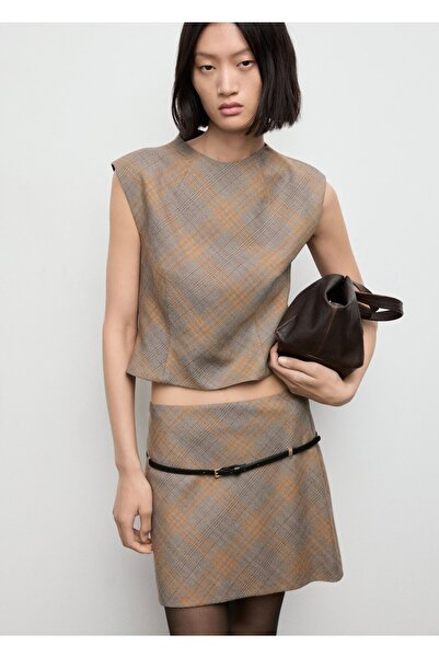 MANGO Woman Kareli dar kesim bluz