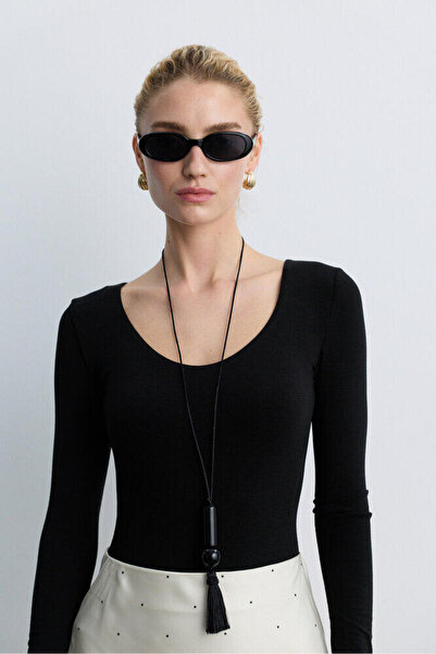 BE BLUE ÇOKLU BONCUK DETAYLI PÜSKÜLLÜ KOLYE