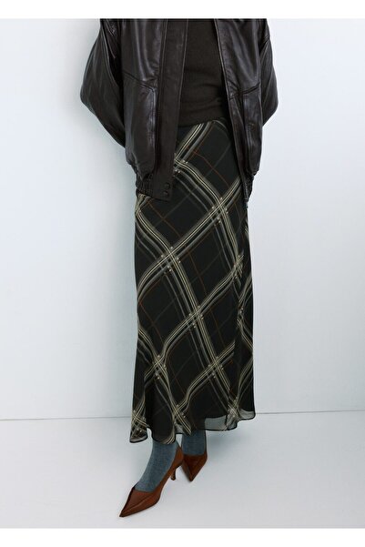 MANGO Woman Kareli uzun etek