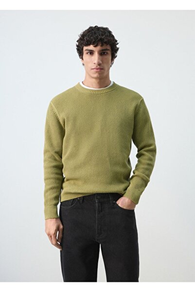 MANGO Man Orta mikro yapılı triko kazak