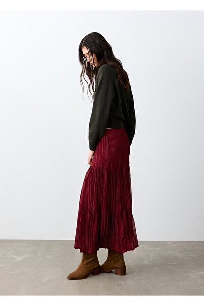 Mango Teen Dökümlü uzun etek