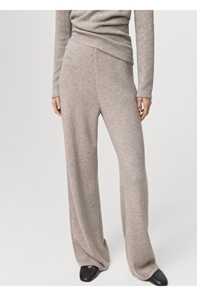 MANGO Woman Beli bağcıklı düz kesim pantolon