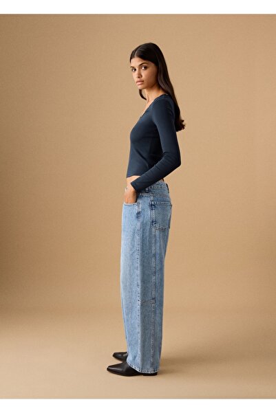 Mango Teen Orta belli balon jean pantolon