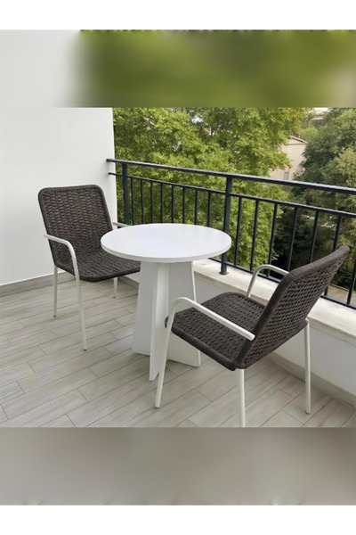 HMC DECOR Modern 60cm Yuvarlak Yemek Masası-Balkon Masası-Mutfak Masası Beyaz...