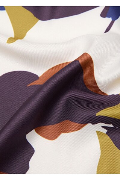 MANGO Woman Çiçekli saten fular