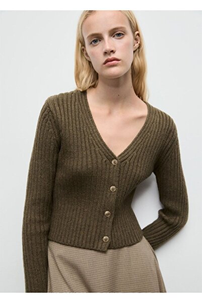 MANGO Woman V yakalı ribana hırka