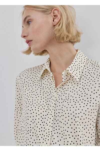 MANGO Woman Desenli düz kesim gömlek