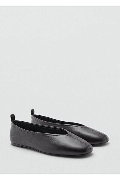 MANGO Woman Düz tabanlı deri ayakkabı