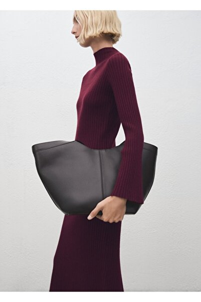 MANGO Woman Perkins yaka ribana elbise