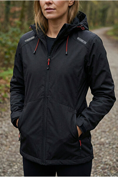 GHASSY CO. Women's Windbreaker Raincoat Seasonal Black Sports Jacket with Sho...