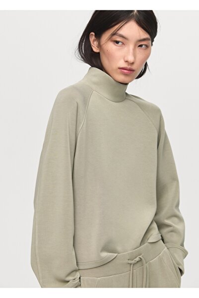 MANGO Woman Yüksek yaka sweatshirt