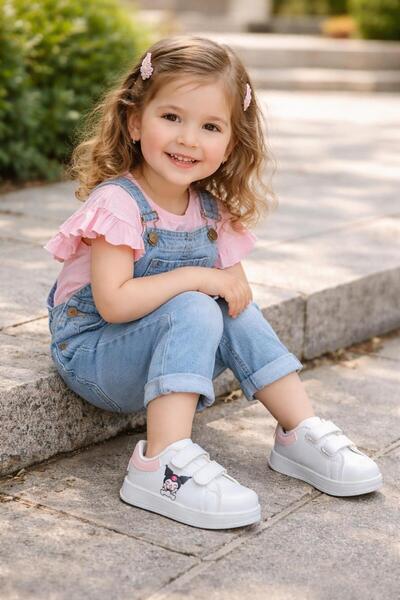 Büşra Sultan Ayakkabı & Çanta Kız Çocuk Beyaz Kuromi Spor Ayakkabı Sneakers O...