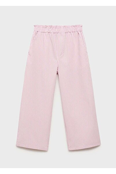 MANGO Kids Çizgili pamuklu pantolon