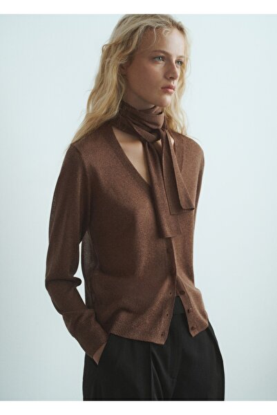 MANGO Woman İnce triko fularlı hırka