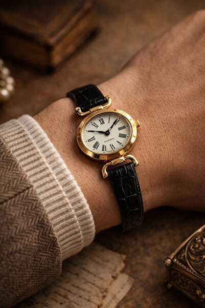 LUNA Eyewear Deri Kordonlu Minimal Vintage Paslanmaz Kararmaz 1 Atm Kutu ve P...