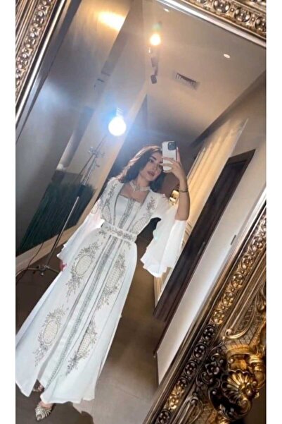 Mira فستان سهره ناعم وجميل الخامة جورجيت تفته اضافة تطريز كومبيوتر